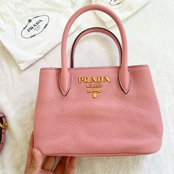 PRADA Mini Shoulder Bag 1BH081 Petalo Leather w/Dust Bag, Guarantee Card - Picture 2 of 12